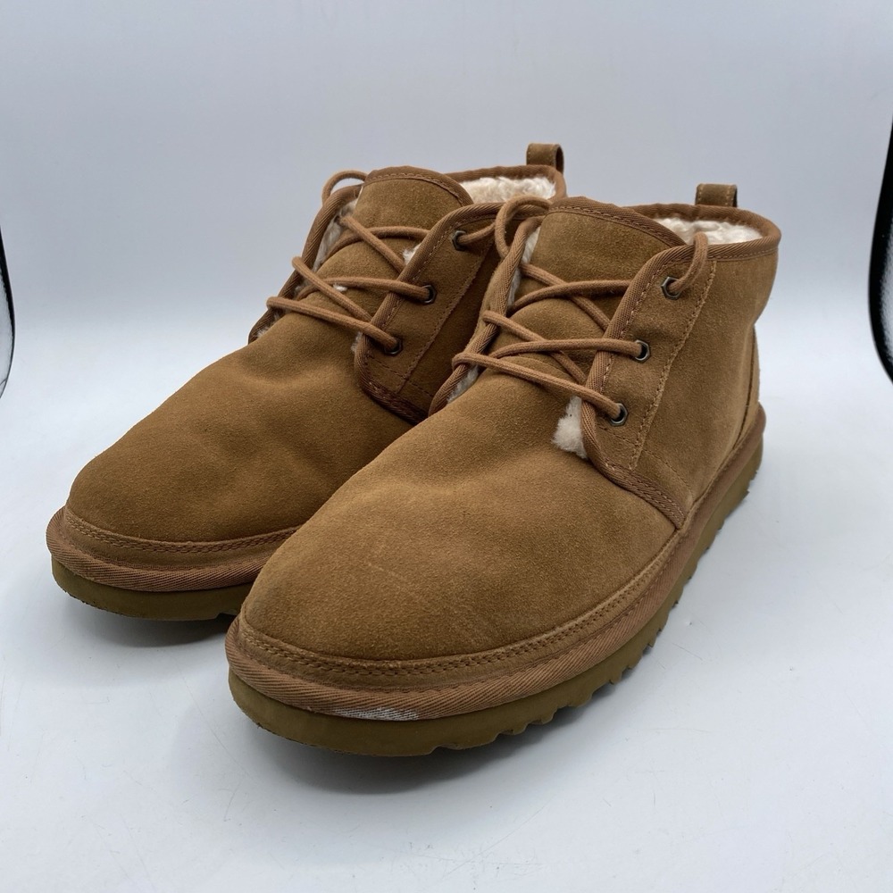 UGG Neumel Chukka Boots Mens 13 Chestnut Suede Sheepskin Lined 1094269